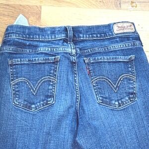 Levi Strauss 515 Bootcut Jeans Womens 27x30 Blue Medium Wash Rhinestone Mid Rise